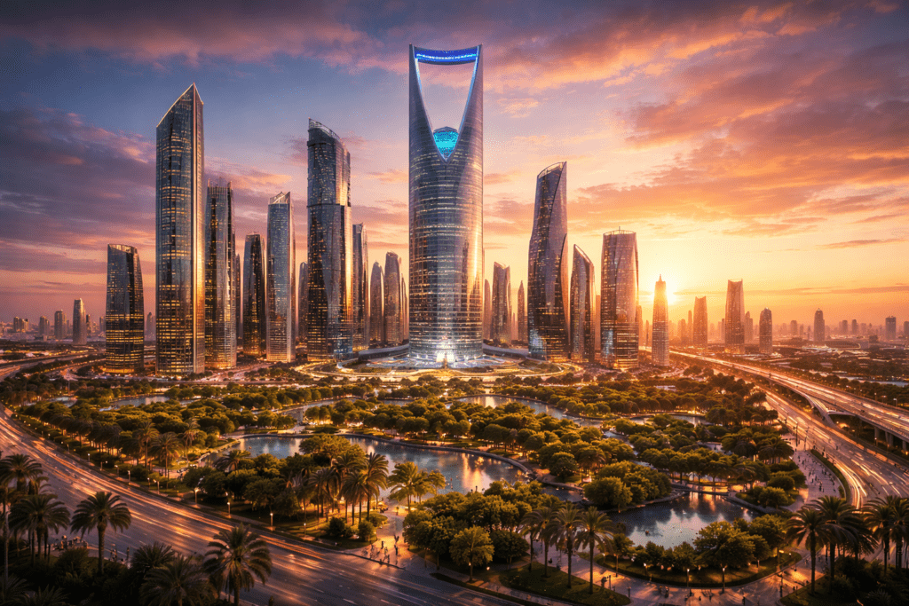 Saudi Arabia Real Estate Market 2026 Futuristic Cityscape